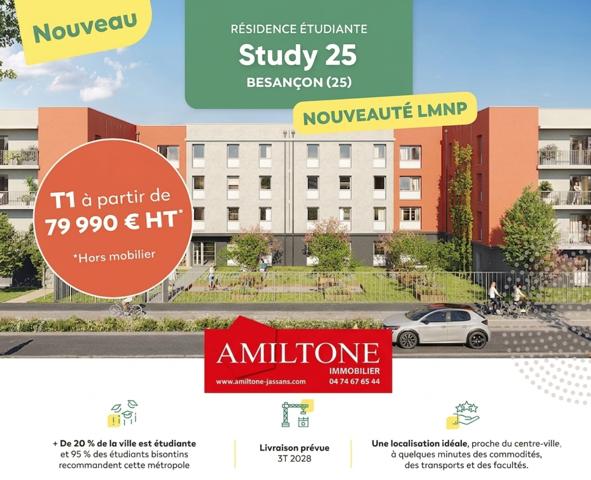 Résidence étudiante à BESANCON - Pour investisseurs et créateurs de patrimoine immobilier dispositif LMNP