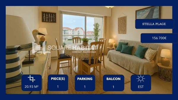Appartement à vendre 1 pièce 20.93m² Cucq (62780)