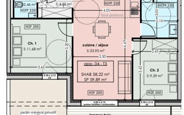 Appartement à vendre    3 pièces • 59,22 m2 Plouzané