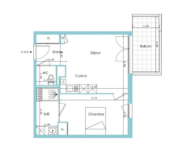 Appartement T2 de 42 m² avec parking couvert dans une résidence avec ascenseur au centre de Bons-en-chablais