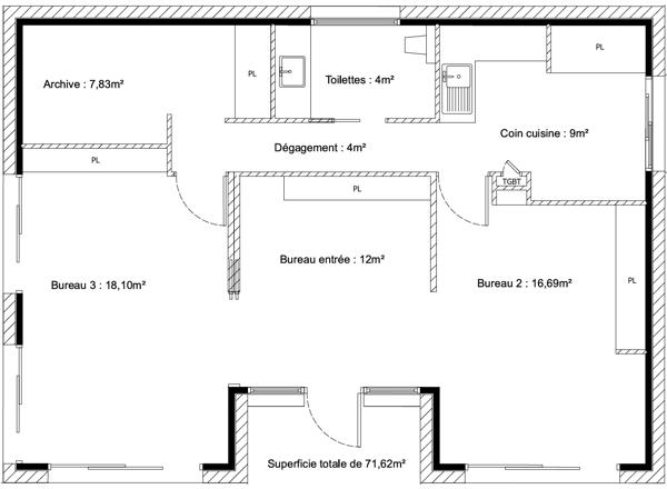 Bureau
         5 pièces
        - 72 m² Exclusivité 227 000 € *