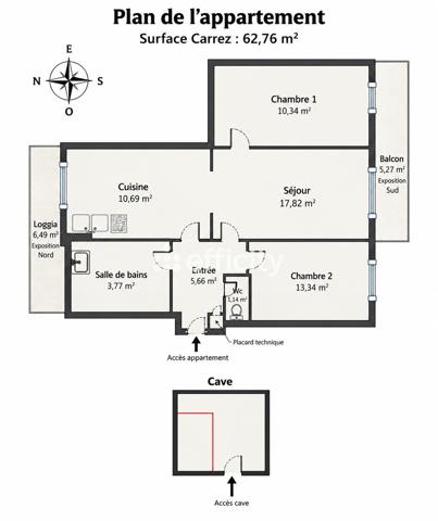 Appartement
         3 pièces
        - 63 m² 250 000 € *