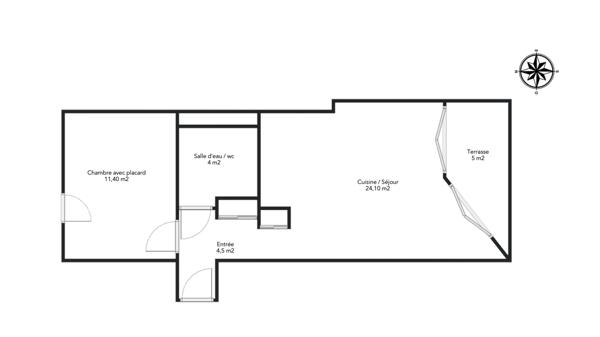 « Appartement à vendre T2 LA GENETTE » 241 500 € FAI SUPERBE DEUX PIÈCES