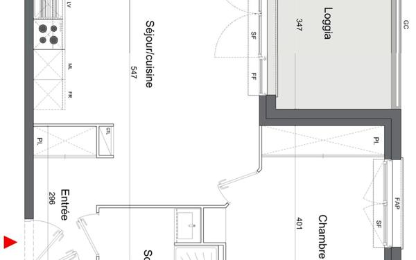 Appartement à vendre    2 pièces • 45,53 m2 Mérignac