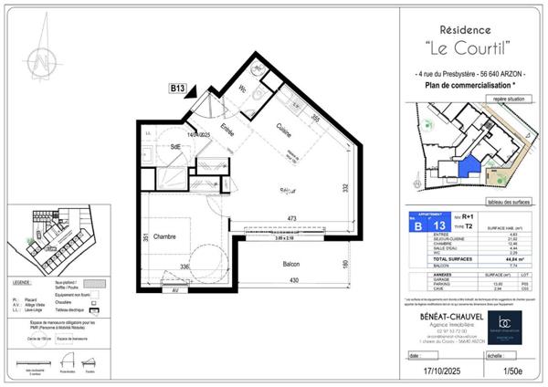 ARZON Appartement 2 pièces 44 m²