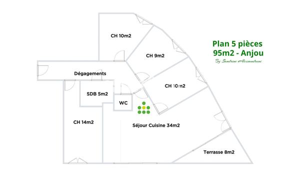 Appartement 5 pièces - 95 m² Exclusivité efficity