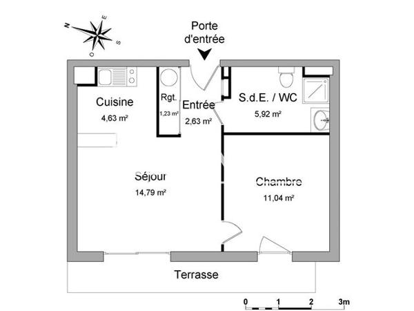 Location Appartement 2 pièces 40.24 m² - 11 RUE MAGDELEINE HUE Le Mesnil Esnard 76240