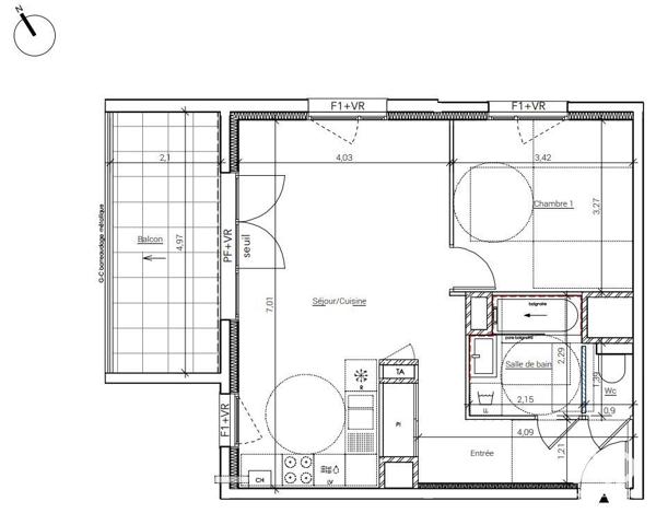 Appartement à vendre 2 pièces 49 m² Crolles