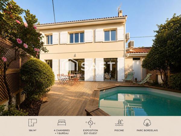Maison familiale • Parc Bordelais •  5 chambres •  Caudéran