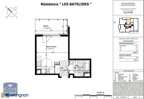 Appartement à louer 1 pièce 28.48m² Mulhouse (68100)