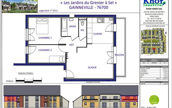 Appartement à vendre    3 pièces • 60 230 m2 Gainneville