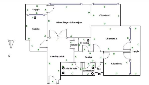 Appartement 4 pièces avec deux balcons vue Seine et Paris