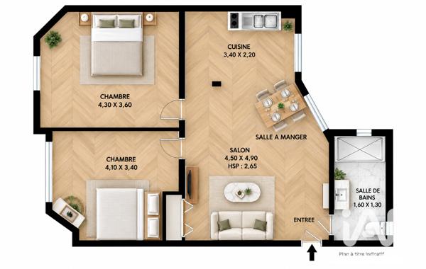 Appartement à vendre 3 pièces 61 m² Suresnes