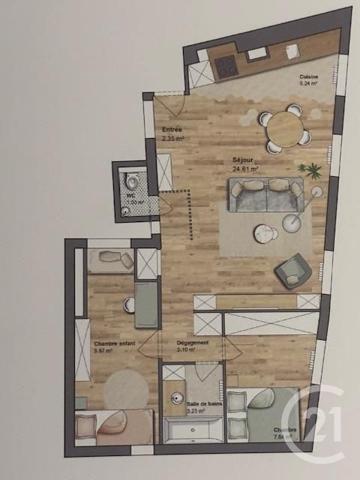 Appartement F3 à vendre  3 pièces - 56,10 m2 PARIS - 75011