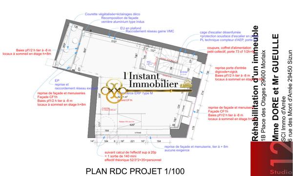 Local commercial Morlaix - place des otages - 60m² environ
