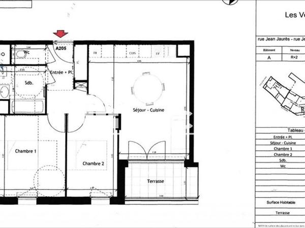 Location Appartement 3 pièces 57.48 m² - 24 RUE JEAN FRAIX Reze 44400
