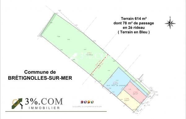 TERRAIN CONSTRUCTUBLE 614 M² Bretignolles-sur-Mer (85470)