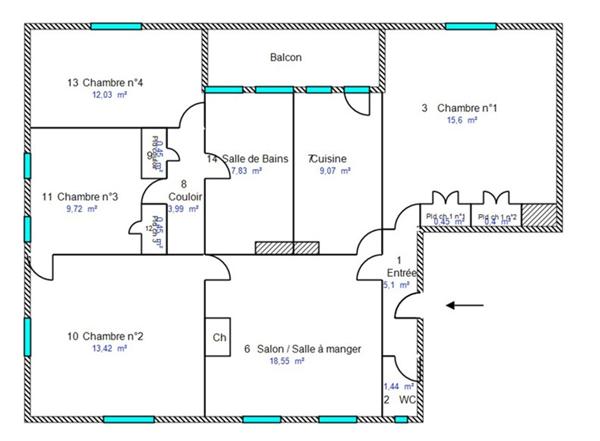Appartement à vendre 5 pièces 99 m² Amiens