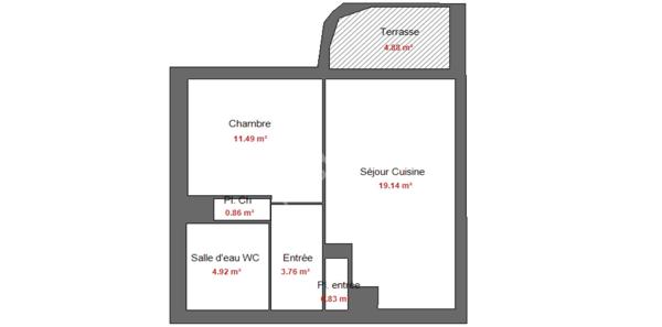 Appartement Marseille 2 pièce(s) 40.66 m2 - 1 chambre - balcon - place ext parking - Rés. Les colonnes de Rhodes 13013