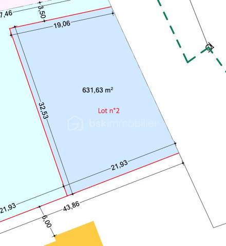 Terrain de 632 m²