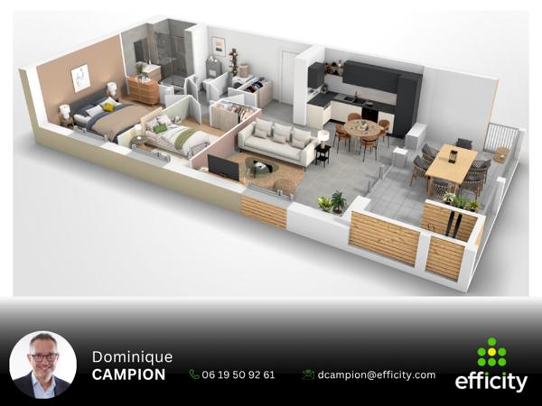 Appartement
         3 pièces
        - 65 m² 263 500 € *