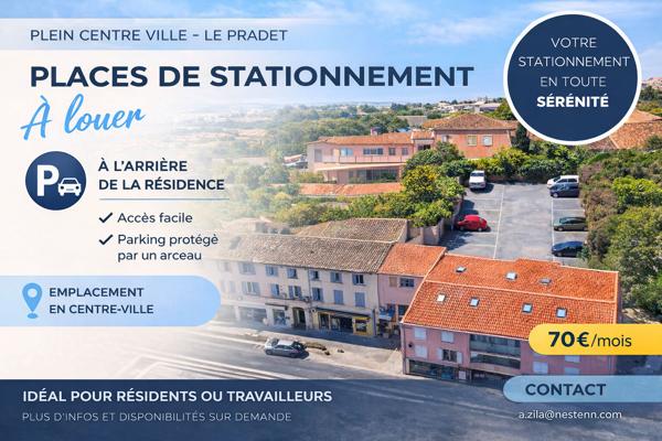 RARE - PLACES DE STATIONNEMENT PLEIN CENTRE DU PRADET