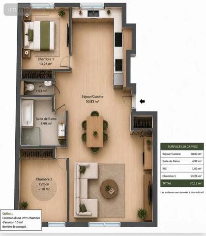 Achat - Appartement Paris 12e Arrondissement 75012 3 pièces 70 m 2