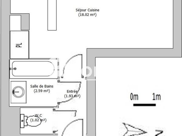 Location Studio 23.6 m² - 2 ET 4 CHEMIN DU VIEUX CANAL Carcassonne 11000