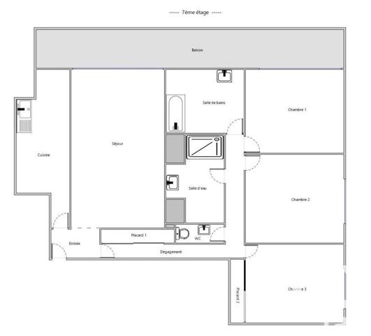 Appartement à vendre 4 pièces 77 m² Courbevoie