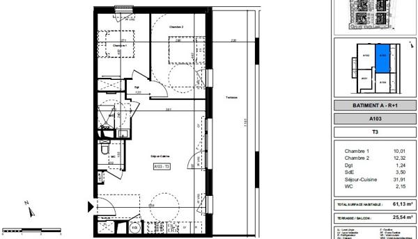 A vendre Programme neuf VEFA Appartement T3 Saint Pierre Du Mont coeur de ville