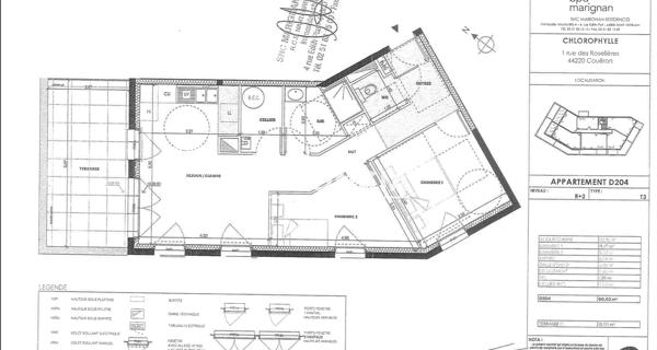 Location Appartement 3 pièces 60.02 m² - Couëron 44220