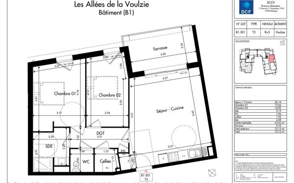 Appartement à vendre    3 pièces • 63,02 m2 Provins
