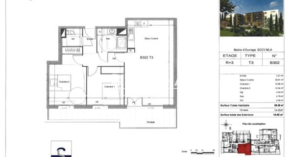 Location Appartement 3 pièces 69.38 m² - Morières-lès-avignon 84310