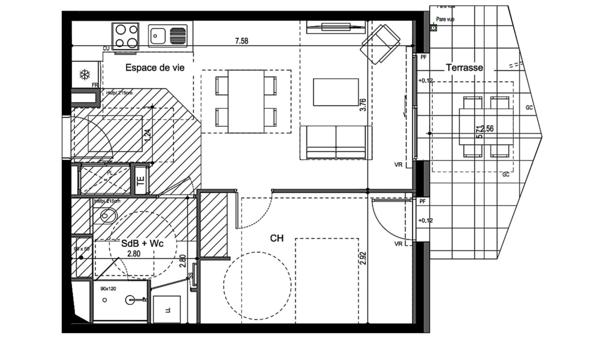 Appartement à vendre 2 pièces 49 m² Ville-la-Grand