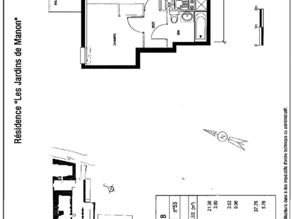 Location Appartement 2 pièces 37.76 m² - 38-48 ROUTE DE BAPAUME Achicourt 62217