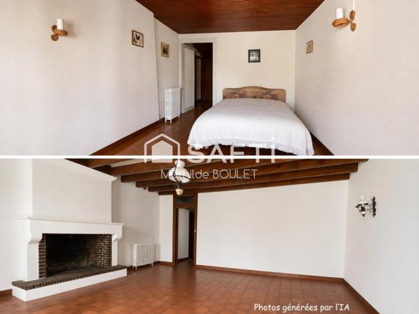 Maison de campagne avec 3 chambres, cour, garage