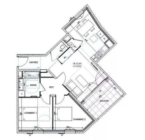 Appartement neuf 67 m² avec balcon