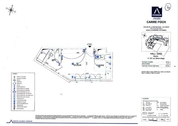 La Garenne-Colombes Studio 25.26m² - Lot 231 , La garenne colombes