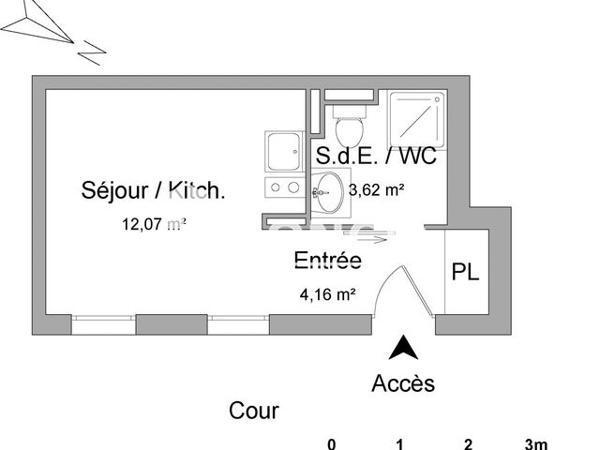 Location Studio 20.64 m² - 7 RUE DU COEUR COURONNE Dieppe 76200