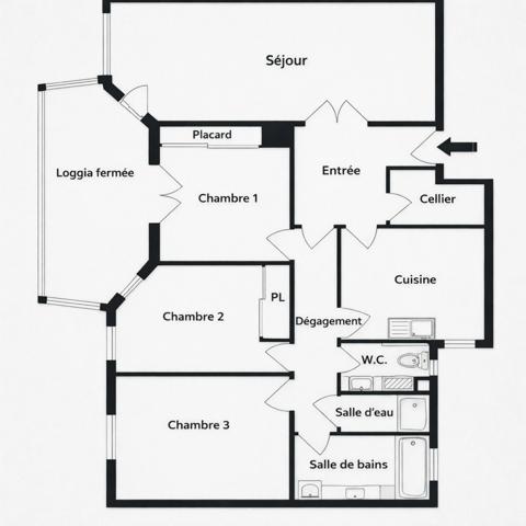 Appartement à vendre 4 pièces avec loggia fermée, cave et parking ASNIERES SUR SEINE (92)