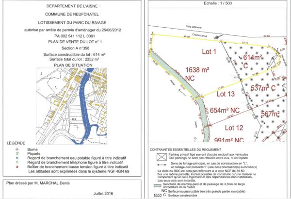 Terrain à vendre à Neuchâtel sur Aisne - 2252 m² - Lot 1