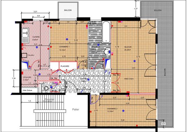 3 pièces / Balcon / Parking