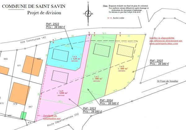 TERRAIN A BÂTIR ST SAVIN Saint-Savin (33920)