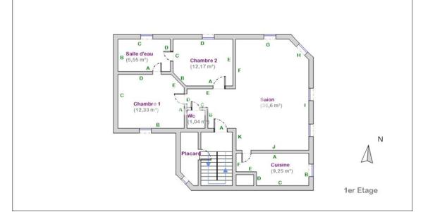 Dinard :Appartement T3 1er étage Hyper centre