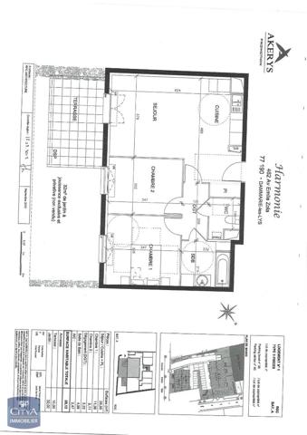 Appartement à louer 3 pièces 58.12m² Dammarie-les-Lys (77190)