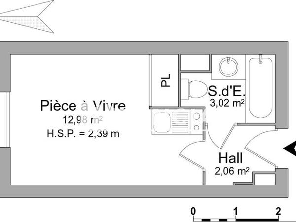 Location Studio 18.1 m² - 98 AVENUE ROGER SALENGRO Villeurbanne 69100