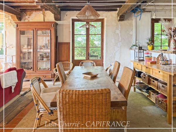 Propriete à vendre 11 pièces de 406 m2 habitables au total, avec dépendance sur 5261 m2 proche de NOGARO (32)
