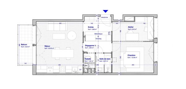 Appartement à vendre 3 pièces 57 m² Bagnolet