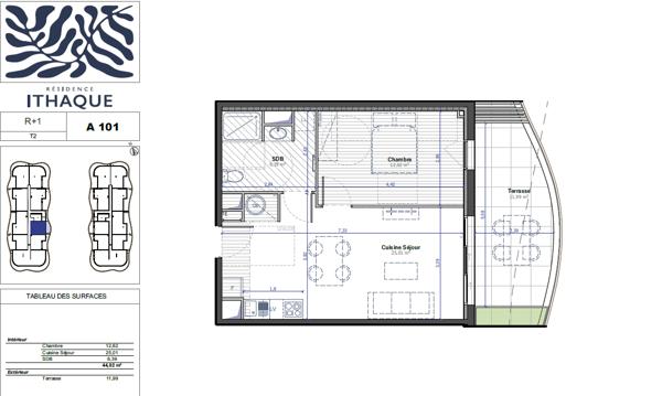 Appartement 2 pièces 44.7 m2