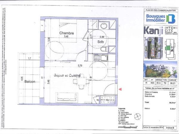 Location Appartement 2 pièces 38.21 m² - 60 RUE SAINT GERVAIS Lyon 69008